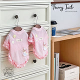 Embroidered Pink Bunny Lace Pet Dog Cat Clothes Apparel Outfit