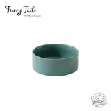 Green Ceramic Pet Big Dog Cat Bowl with Wooden Rack