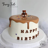 Ins Teddy Bear Pet Birthday Candles Cake Decoration