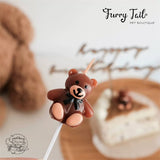 Ins Teddy Bear Pet Birthday Candles Cake Decoration
