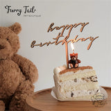 Ins Teddy Bear Pet Birthday Candles Cake Decoration