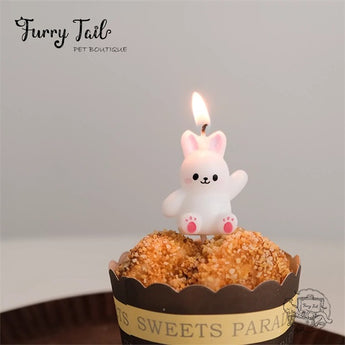 Ins Lovely Rabbit Candles Pet Birthday Cake Decoration