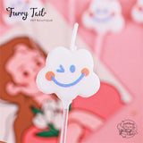 Ins Smiling Cloud Candles Pet Birthday Cake Decoration