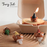 Ins Teddy Bear Birthday Hat Pet Cake Decoration Candles