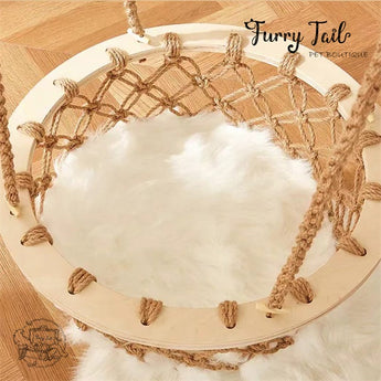 Cmisstree - Cloud Wood Cat Tree Climber Scratching Post Hanging Hammock