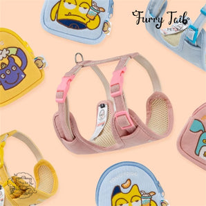 Touchdog Little Monster Pet Dog Cat Harness & Leash With Backpack