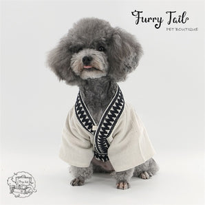 Hanfu Style Cotton and Linen Pet Dog Cat Clothes Outfit