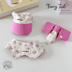 Floral Pattern Dog Cat Small Pet Bib Tie Cape Accessories Bandana