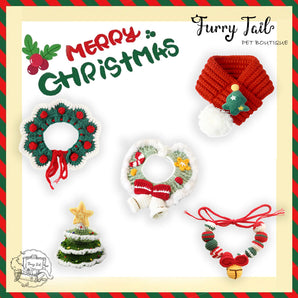 Christmas-themed Dog Cat Small Pet Bib Cape Hat Scarve Accessories Bandana