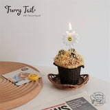 Ins Sunflower Candles Pet Birthday Cake Decoration