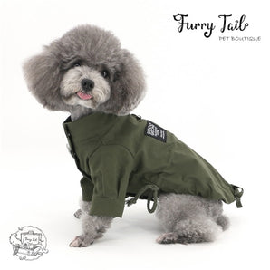 British Style Army Green Pet Dog Cat Jacket Coat