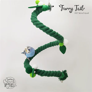 Pet Bird Parrot Playing Toy Stand Hanging Climbing Rope