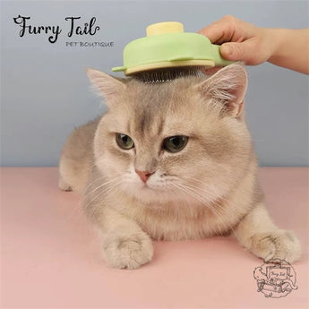 Ear Shape Pet Dog Cat Self-Clean Slicker Grooming Comb Brush