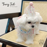 HBD Letters Pet Dog Cat Birthday Bandana Outfit Bib Set With Party Hat