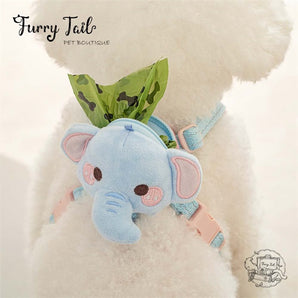 Tuffhound Plush Cute Dog Waste Bag Holder Backpack Pick-Up Bag