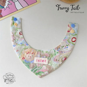 Lovely Oil Painting Dog Cat Small Pet Bib Tie Cape Accessories Bandana