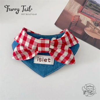 Retro Cowboy Style Dog Cat Small Pet Bib Cape Accessories Bandana