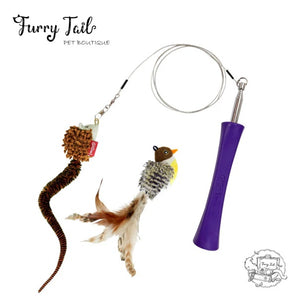 GIGWI Interactive  Cat Teaser Retractable Wand 2 in 1 Cat Toys