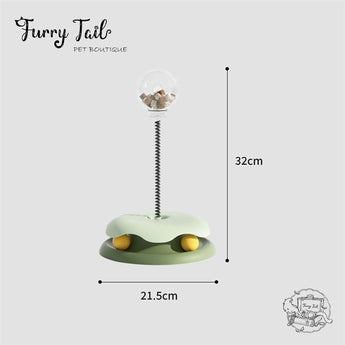 Interactive Cat Treat Dispenser Turntable Toy Track Roller & Balls