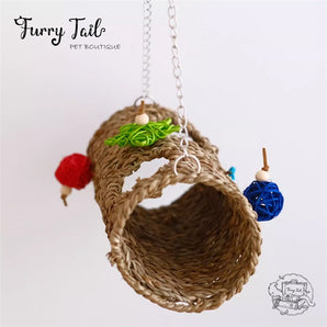 Bird Parrot Small Pet Hiding Hammock Handwoven Shed