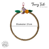 Floral Pet Bird Parrot Stand Hanging Rope Swing Ring Toy