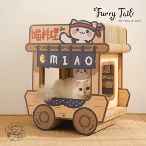 MIAOXIAOYUAN Meow Meow Cat Cuisine Cart Cat Scratchers Nest