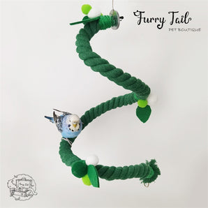 Pet Bird Parrot Playing Toy Stand Hanging Climbing Rope