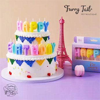 Ins HAPPY BIRTHDAY Letters Cake Decoration Candles