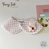 Rainbow/Bear Plaid Dog Cat Small Pet Bib Cape Accessories Bandana