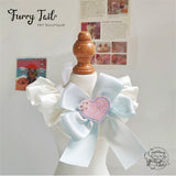 Pet Dog Cat Silky Bow Bib Collar Small Pet Bandana Straw Hat