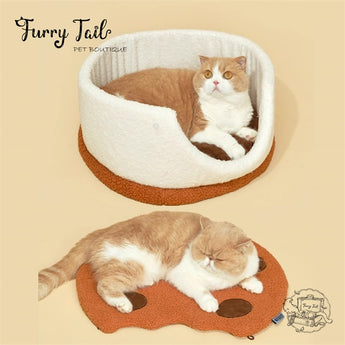 Purlab Cookie Biscuit Semi-enclosed Pet Dog Cat Bedding House