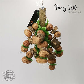 Pet Large Bird Parrot Nut Cruncher Pepper Wood Bite Chew Toy