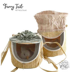 Japanese Style Grass Weaving Pet Bird Parrot Small Pet Carrier Bag