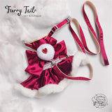 Luxury Velvet Plush Princess Dress Harness & Leash Set