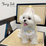 HBD Letters Pet Dog Cat Birthday Bandana Outfit Bib Set With Party Hat