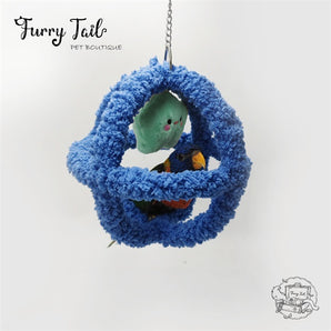 Soft Pet Bird Parrot Star Playing Chew Toy Stand Swing Ring Ball