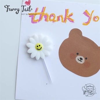 Ins Sunflower Candles Pet Birthday Cake Decoration