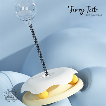 Interactive Cat Treat Dispenser Turntable Toy Track Roller & Balls