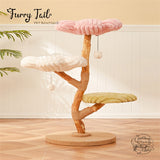 Cmisstree - Flower Wood Multi-layered Cat Tree Climber Scratching Post