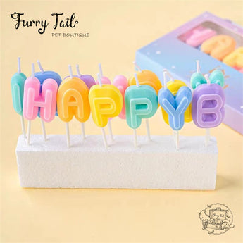 Ins HAPPY BIRTHDAY Letters Cake Decoration Candles