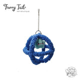 Soft Pet Bird Parrot Star Playing Chew Toy Stand Swing Ring Ball