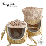Japanese Style Grass Weaving Pet Bird Parrot Small Pet Carrier Bag