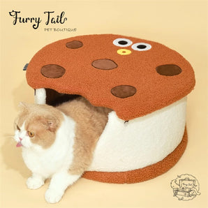 Purlab Cookie Biscuit Semi-enclosed Pet Dog Cat Bedding House