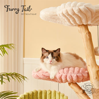 Cmisstree - Flower Wood Multi-layered Cat Tree Climber Scratching Post