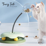 Interactive Cat Treat Dispenser Turntable Toy Track Roller & Balls
