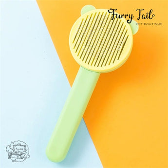 Ear Shape Pet Dog Cat Self-Clean Slicker Grooming Comb Brush