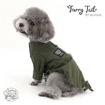 British Style Army Green Pet Dog Cat Jacket Coat