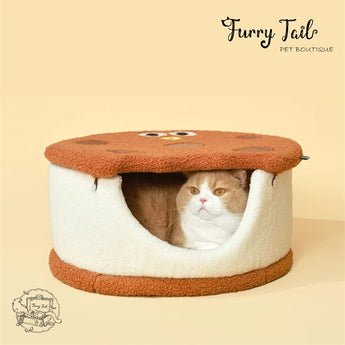 Purlab Cookie Biscuit Semi-enclosed Pet Dog Cat Bedding House