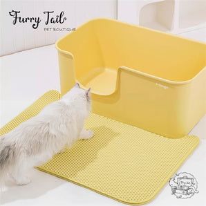 Mango Oversized Open Splash Resistant Giant Cat Litter Box with EVA Mat