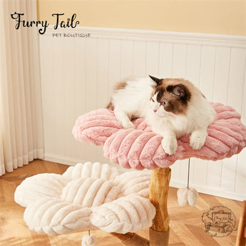 Cmisstree - Flower Wood Multi-layered Cat Tree Climber Scratching Post